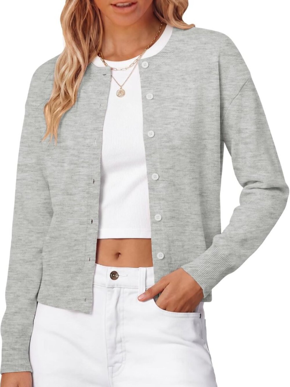 Cozy Wool Blend Cropped Cardigan Sweater for Women - Fall Fashion Essential 2026